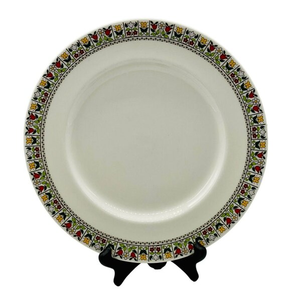 Royal Doulton Fireglow Dinner Plate 10.5 inches Floral Border Boho Retro - Picture 1 of 6